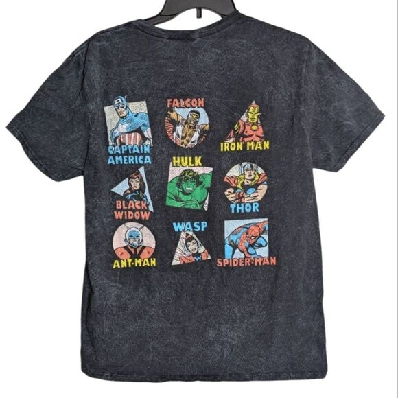 Marvel Other - Classic Marvel Avengers Comics Graphic Cotton T-Shirt Dark Gray Tie Dye Mens L